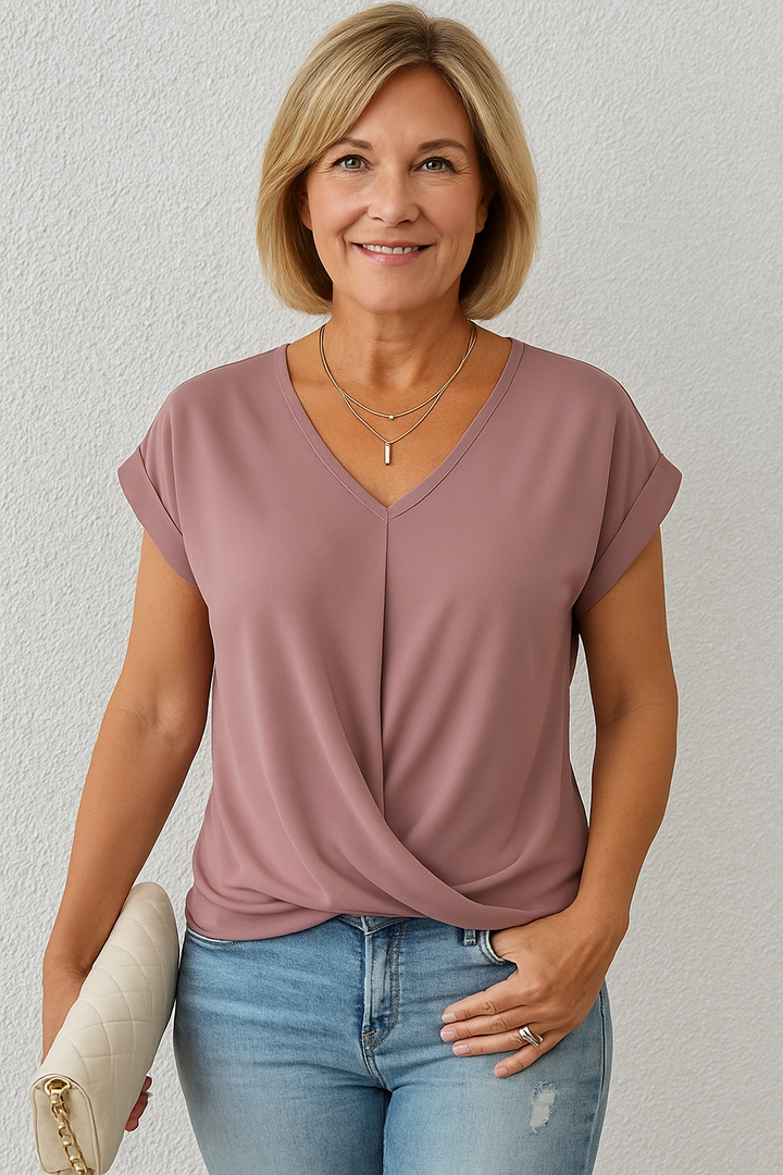 Liana | Soft Drape Twist-Front Top