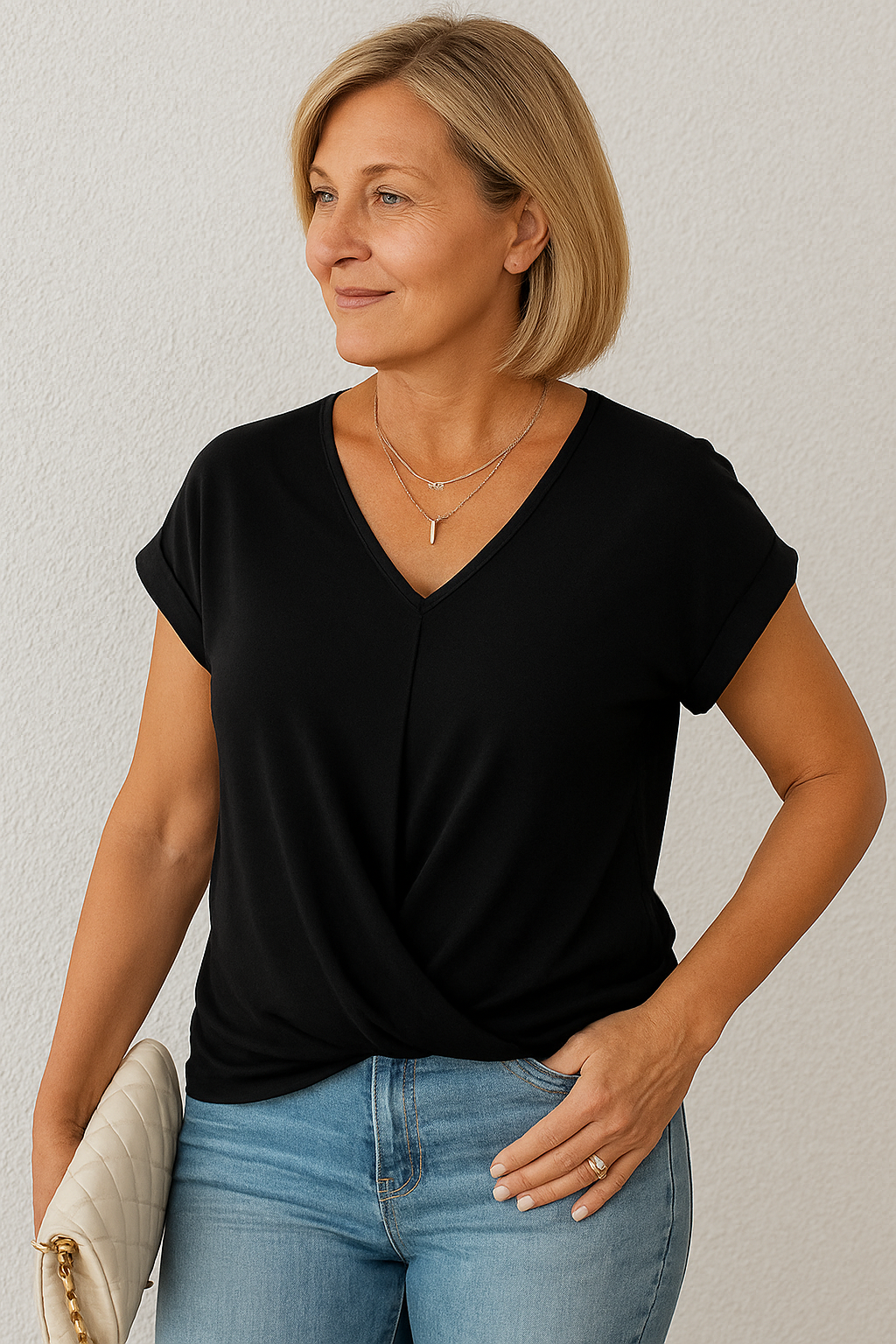 Liana | Soft Drape Twist-Front Top