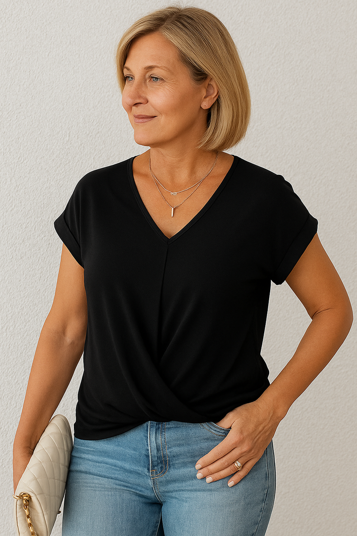 Liana | Soft Drape Twist-Front Top